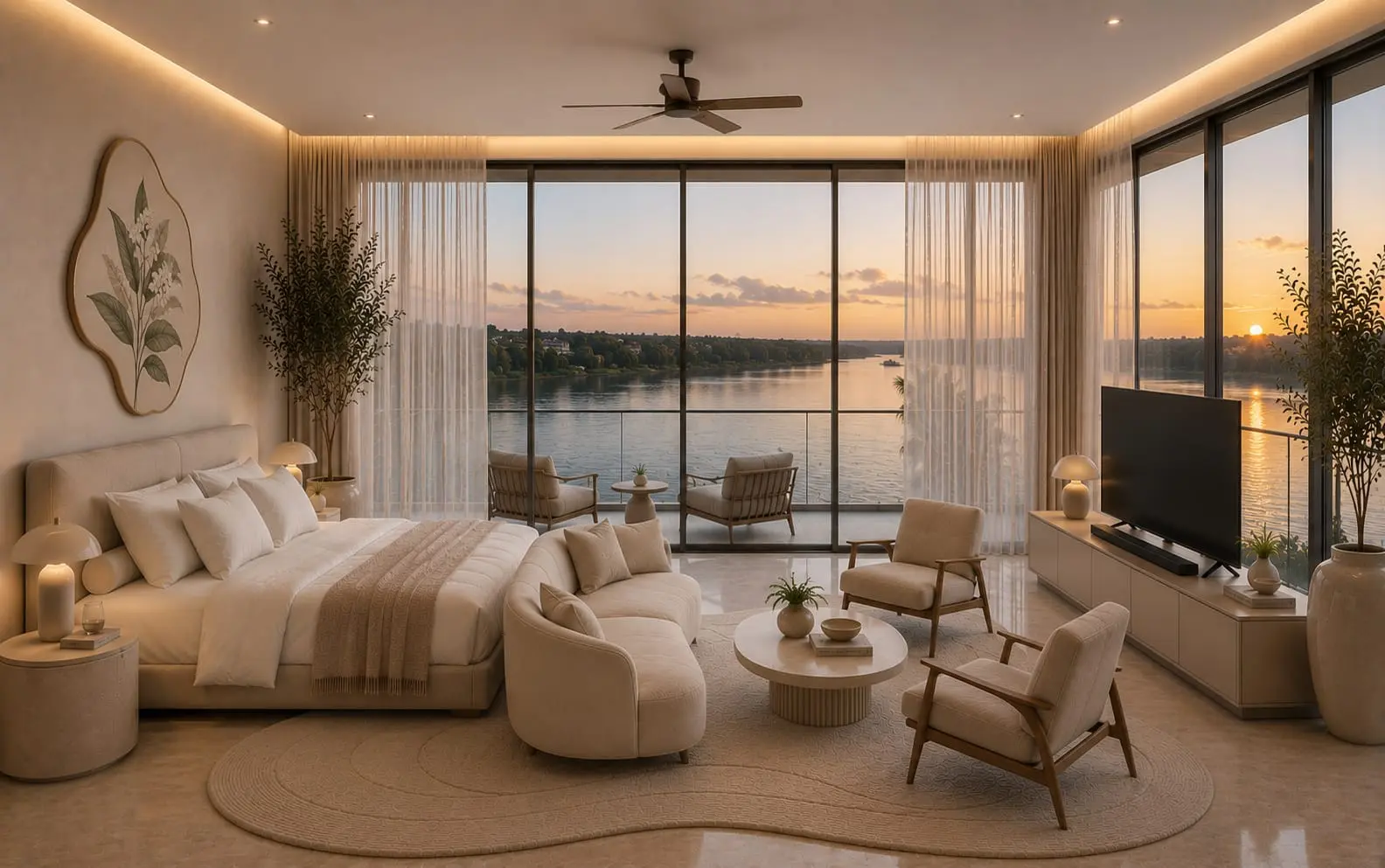 Luxury bedroom architectural visualisation